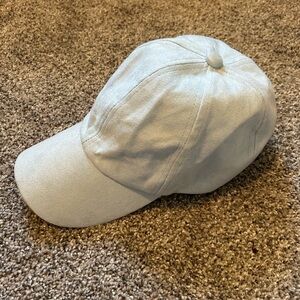 baby blue suede baseball hat